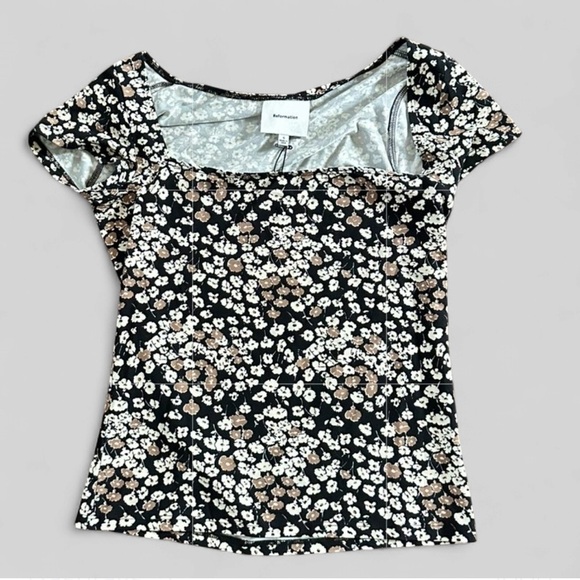 Reformation-Square Neck Knit Sweater-size Small NWT-Juno - Picture 2 of 8